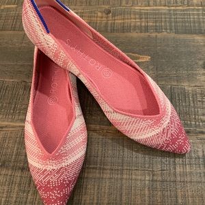 ROTHY’S PINK PLAID LIMITED EDITION POINT FLATS